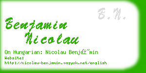 benjamin nicolau business card